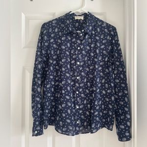 Sezane Pierro Shirt - Size 36 / US 2 - Cute Navy Button Up